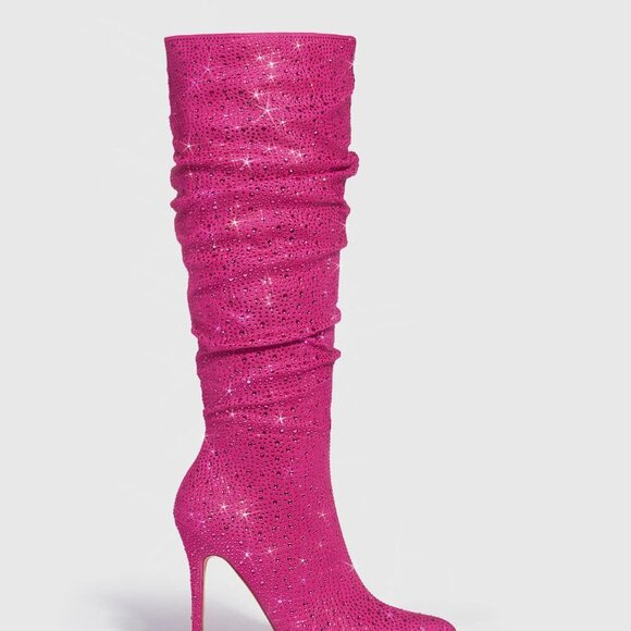 Hot Pink Sexy Women's Bow Decor Point Toe Stiletto Heeled Pumps - Picture 5 of 6